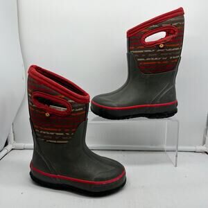 Bogs Kids Red and Gray Rain & Snow Boots